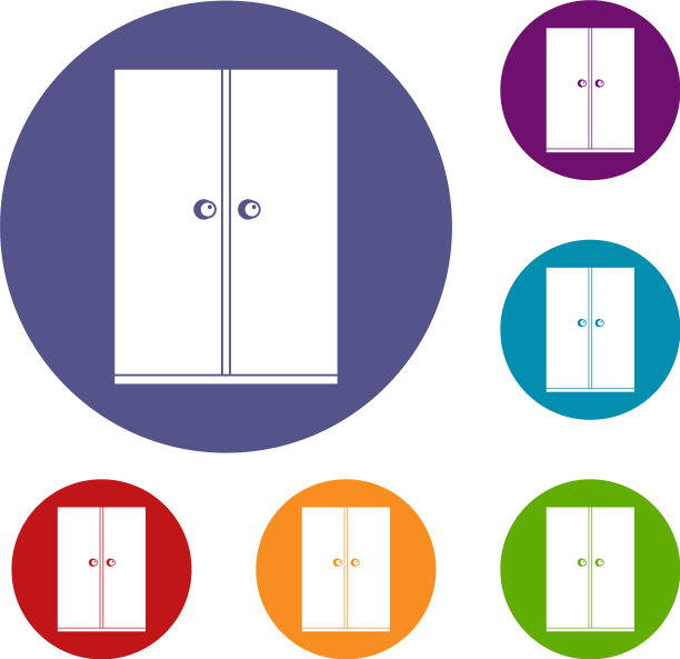 木制衣柜图标套装图片下载