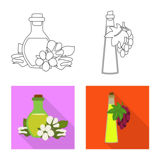 设计健康蔬菜标志套装图片下载