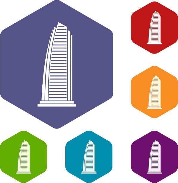 摩天大楼的图标集图片下载