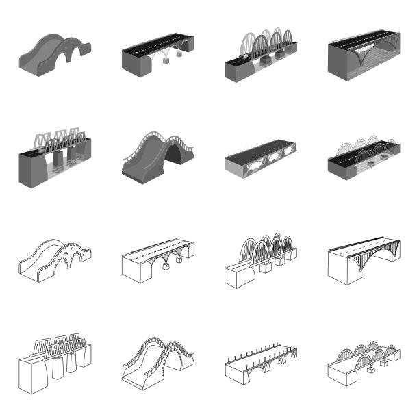 孤立的对象连接和设计标志集图片下载