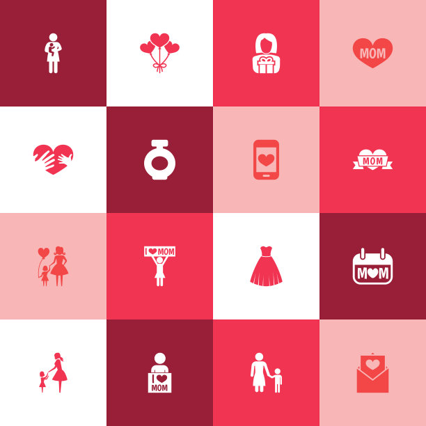 母亲节图标设计概念集16个这样图片下载