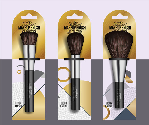 逼真的专业化妆师画笔集图片下载