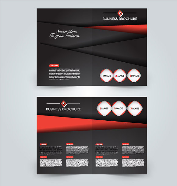 两页折叠宣传册模板设计图片下载