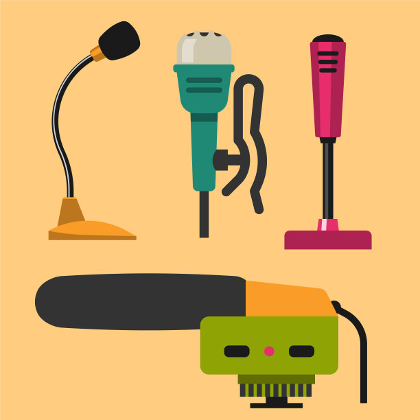 不同的麦克风类型图标记者图片下载