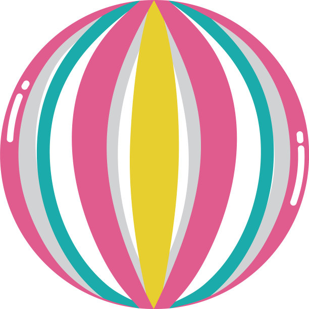 隔离条纹和夏季球设计图片下载