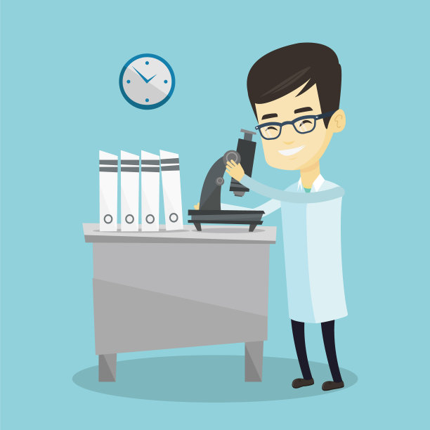 有显微镜的实验室助理图片下载