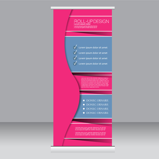 卷起横幅站模板图片下载