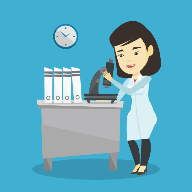 有显微镜的实验室助理图片下载