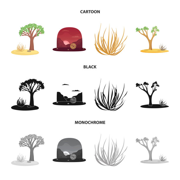 孤立的对象风景和自然图标集图片下载