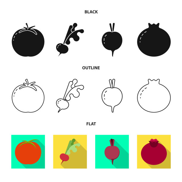 孤立物体新鲜和红色标志集图片下载