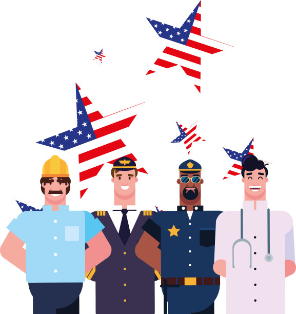 平设计的人劳动节快乐图片下载