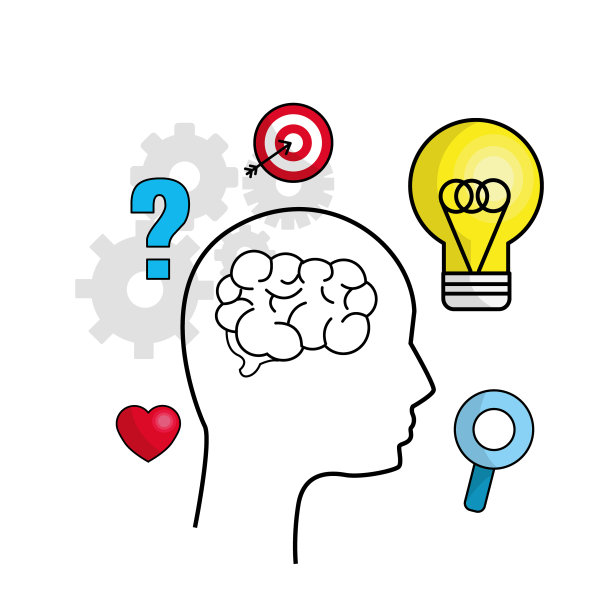 心理健康是大脑的剪影图片下载