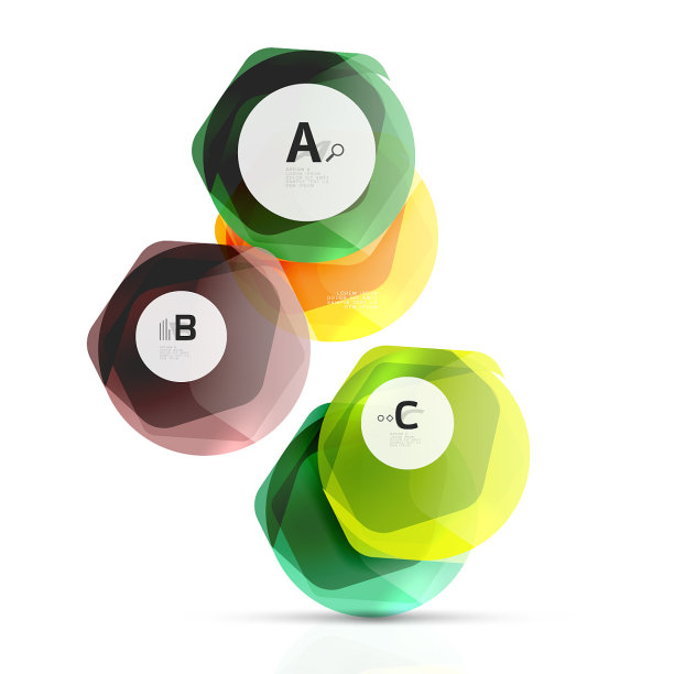 抽象几何六角形旗帜图片下载