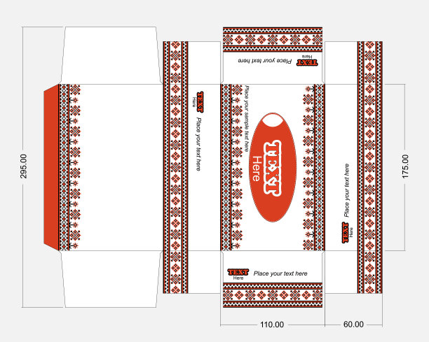 湿抹布盒模板与刺绣装饰图片下载