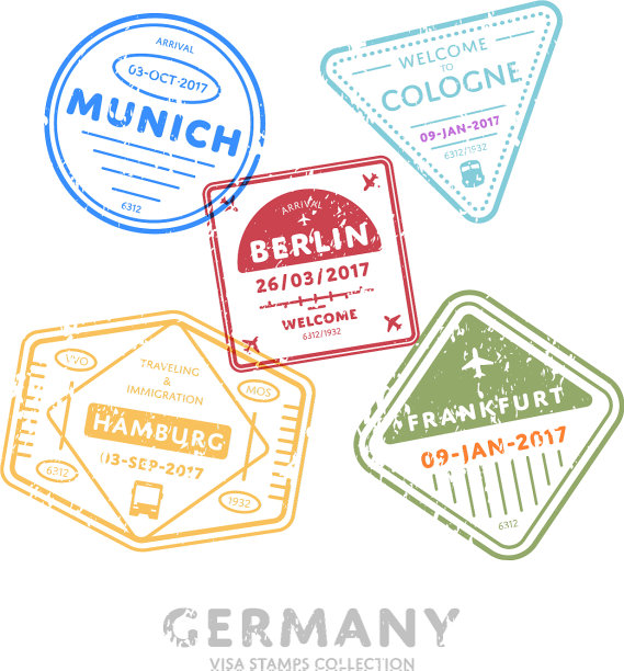 国际旅行签证印章图片下载