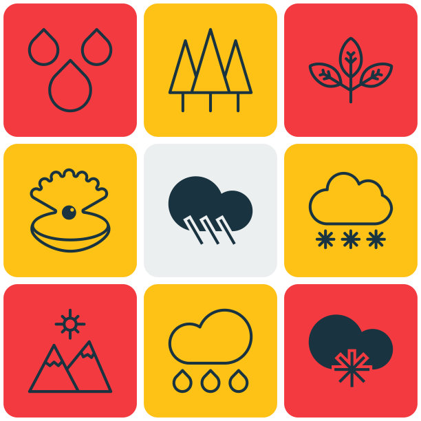 9个世界图标包括水滴图片下载