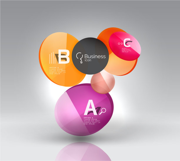 彩色光泽的圆形信息图图片下载