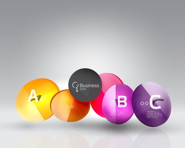 在3d空间中带有文本的闪亮圆图片下载