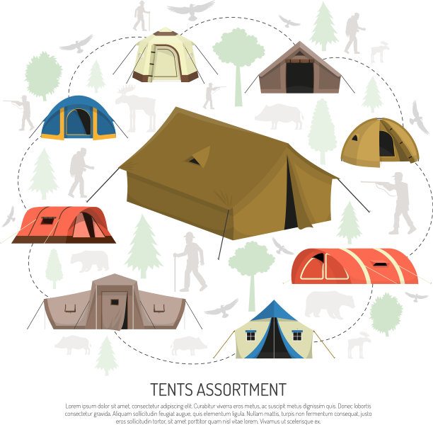 露营帐篷选择构图广告图片下载