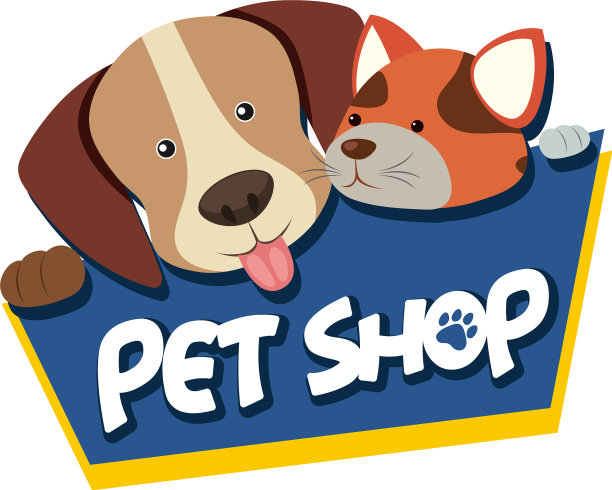 宠物店的招牌上有可爱的狗和猫图片下载