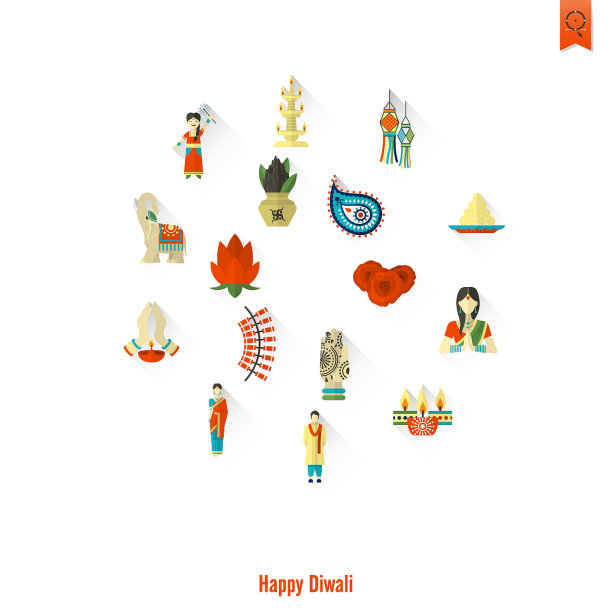 排灯节印度节日的图标图片下载