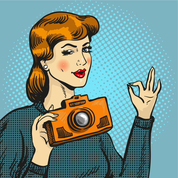 正在拍照的女人图片下载