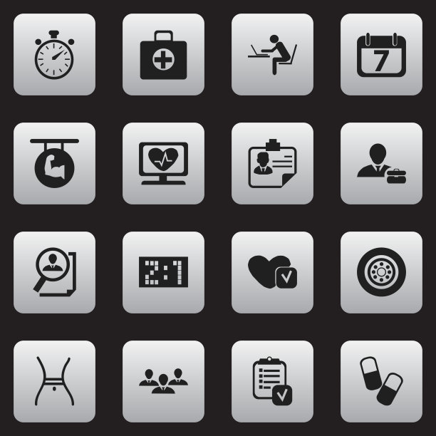 一组16可编辑的复杂图标包括图片下载