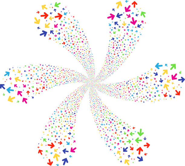 箭头方向卷曲烟花图片下载