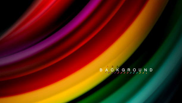 抽象波浪线条流体彩虹风格的颜色图片下载