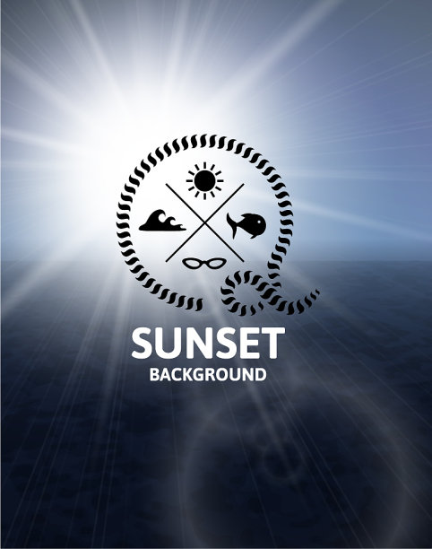 深蓝色的月夜与黑色的海水图片下载