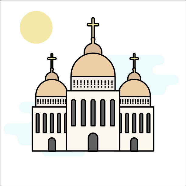教堂图标孤立的白色背景图片下载