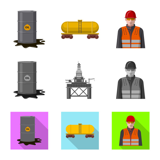 孤立对象的油气标志收集图片下载