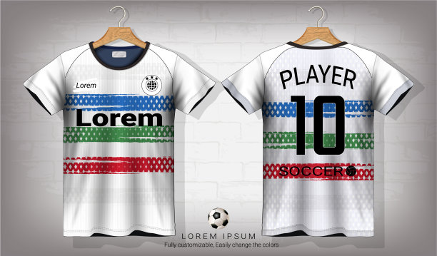 足球球衣和t恤运动模型模板图片下载