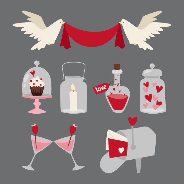 情人节快乐平面设计爱情婚礼用品图片下载