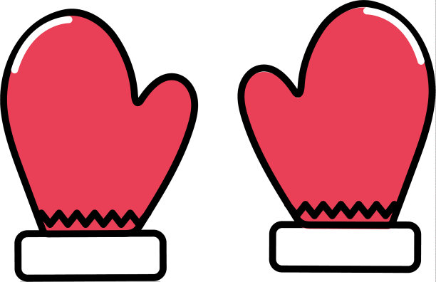 孤立的圣诞老人手套设计图片下载