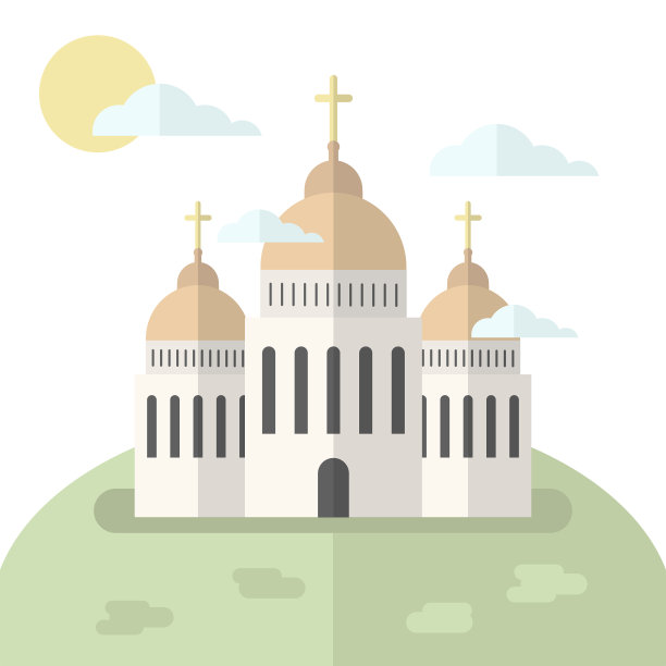 教堂图标孤立的白色背景图片下载
