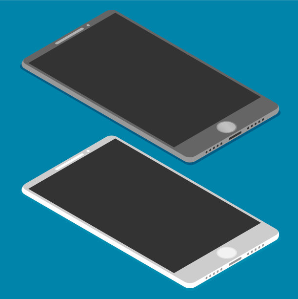 等距图标的手机在平面风格图片下载