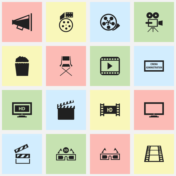 一套16可编辑的拍摄图标包括符号图片下载