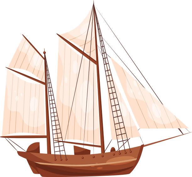 旧木船和大米色帆航行图片下载