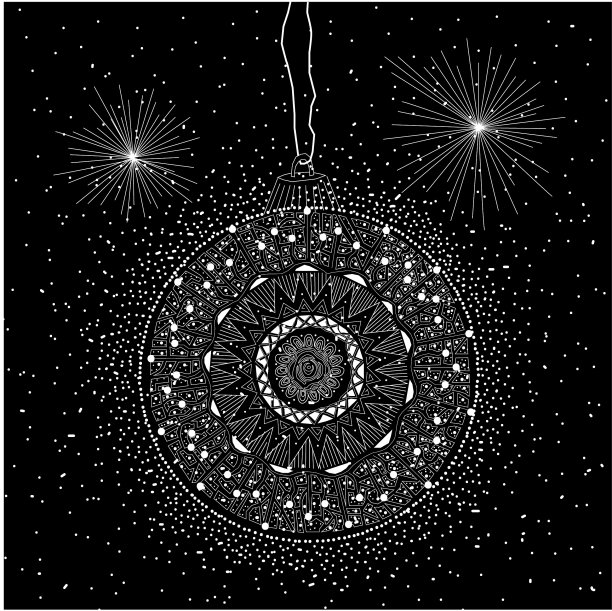 圣诞树玩具球曼荼罗图片下载