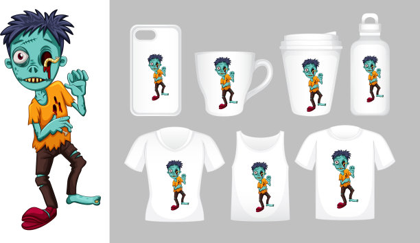 图形僵尸上不同类型的产品图片下载