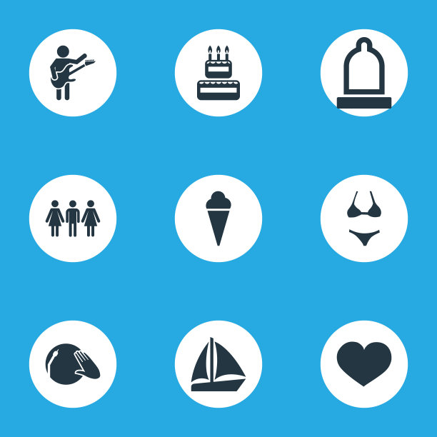 一套简单的宴会图标图片下载