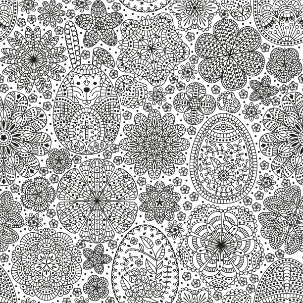 复活节快乐无缝图案设计好图片下载