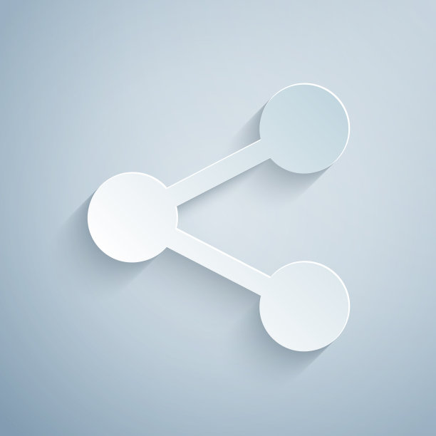 剪纸分享图标孤立在灰色背景图片下载