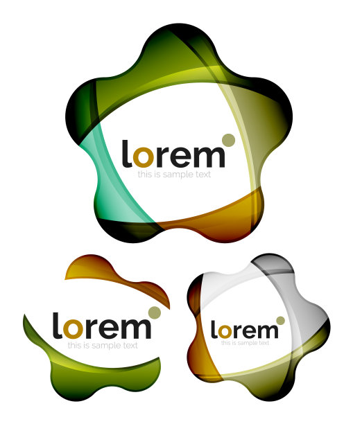 集合几何形状的标志设计图片下载