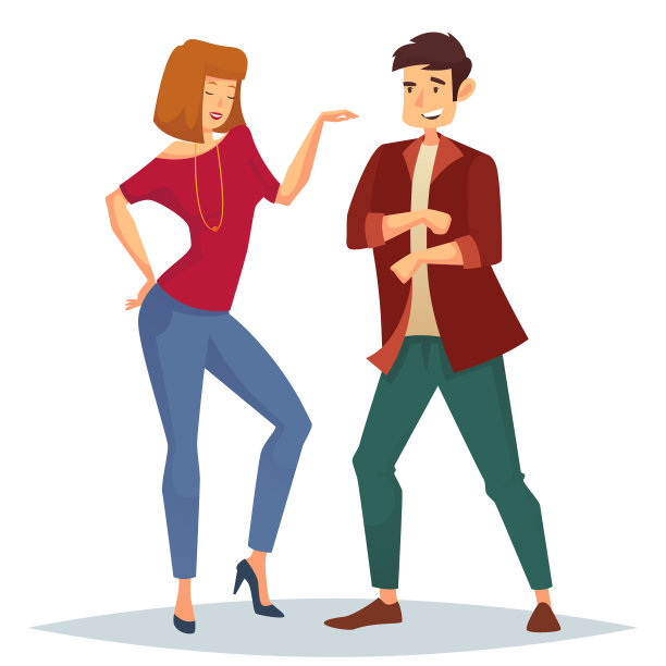 女人和男人在迪斯科舞厅的舞池里跳舞图片下载