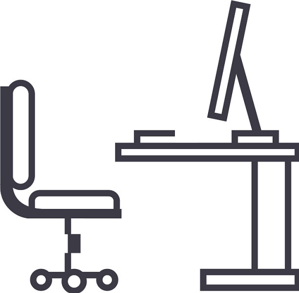 有电脑侧面的办公桌图片下载