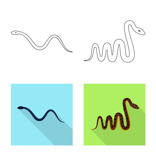 哺乳动物和危险图标设置图片下载