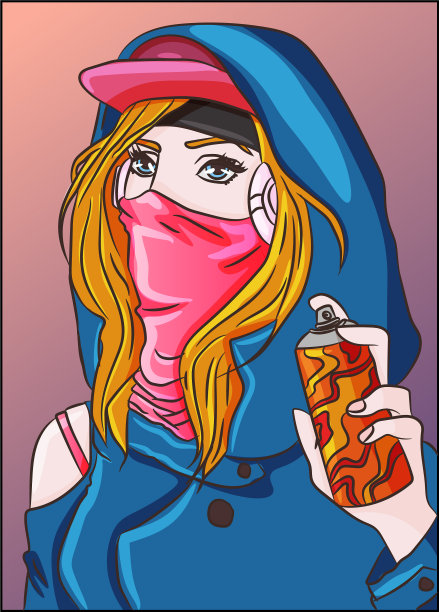 嘻哈说唱匪帮街头女孩图片下载