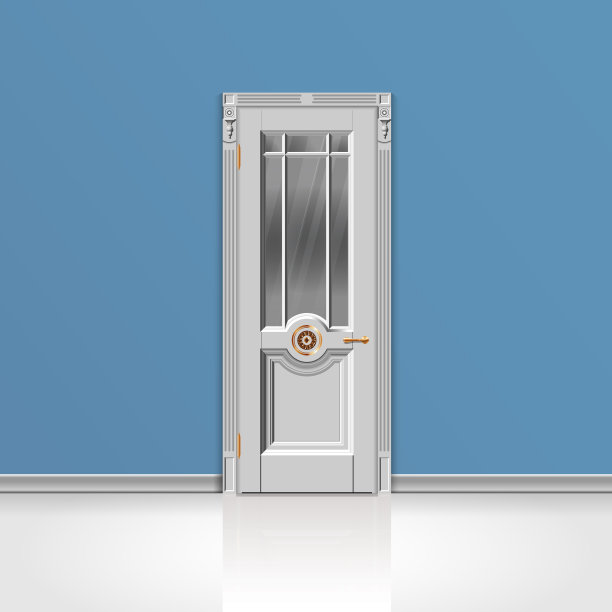 白色的大门图片下载